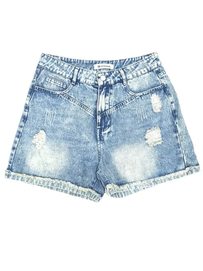 Seraphira – Eleganti shorts in jeans di cotone a vita alta