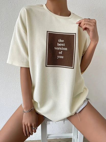 Evadne - T-shirt oversize in maglia a nido d'ape