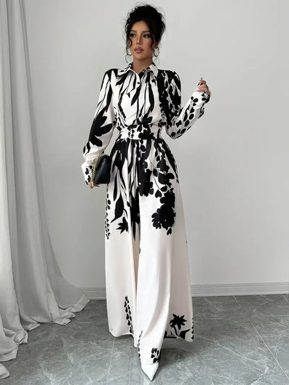 Minerva – Tuta floreale a gamba ampia