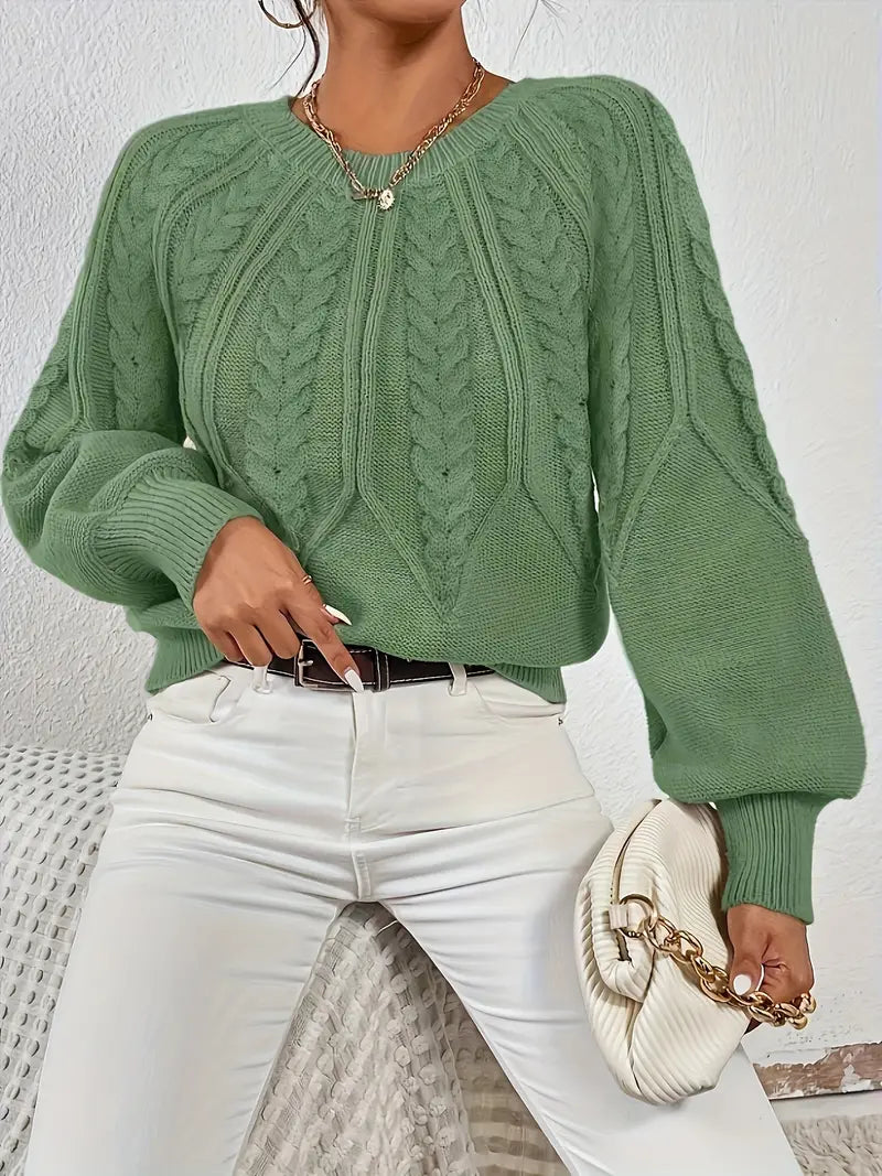 Yashodha – Elegante maglione lavorato a maglia con maniche a sbuffo