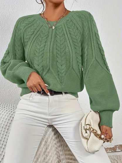 Yashodha – Elegante maglione lavorato a maglia con maniche a sbuffo