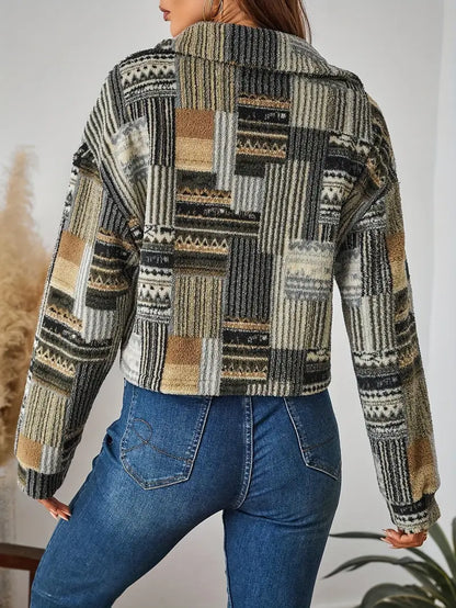 Sadie – Elegante giacca corta in lana con motivo a quadri