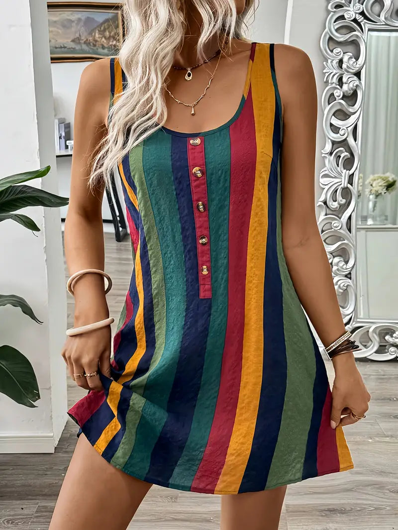 Aishia – Mini abito a righe colorate