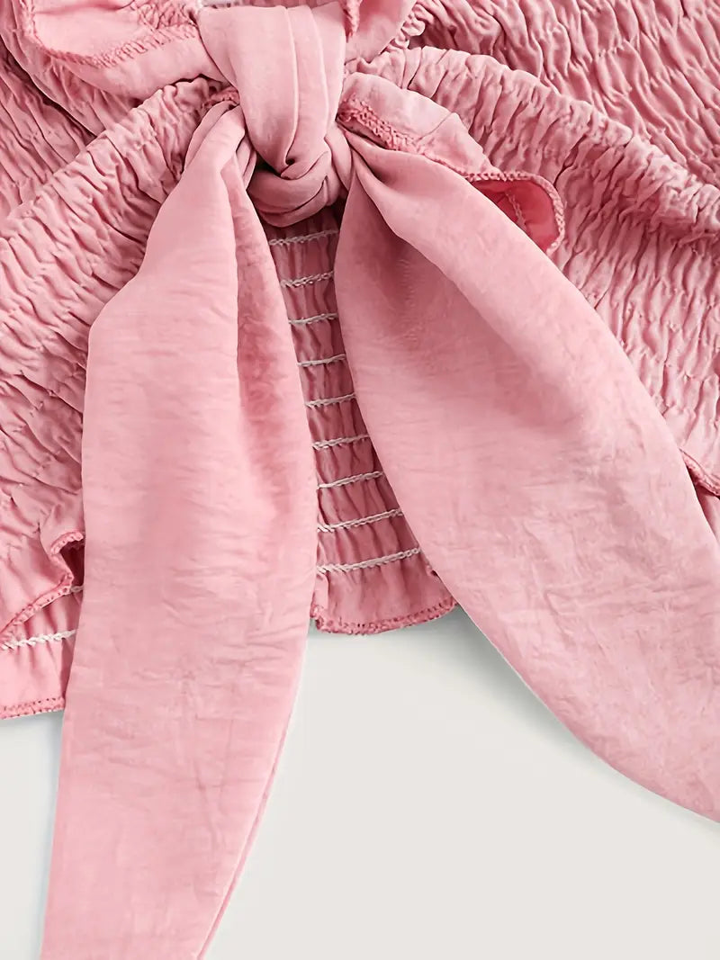 Suzy – Elegante completo due pezzi senza spalline con papillon