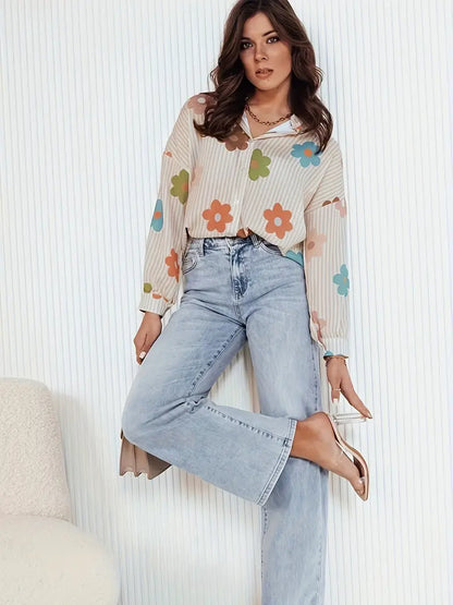 Onyxa – Camicetta oversize alla moda con bottoni