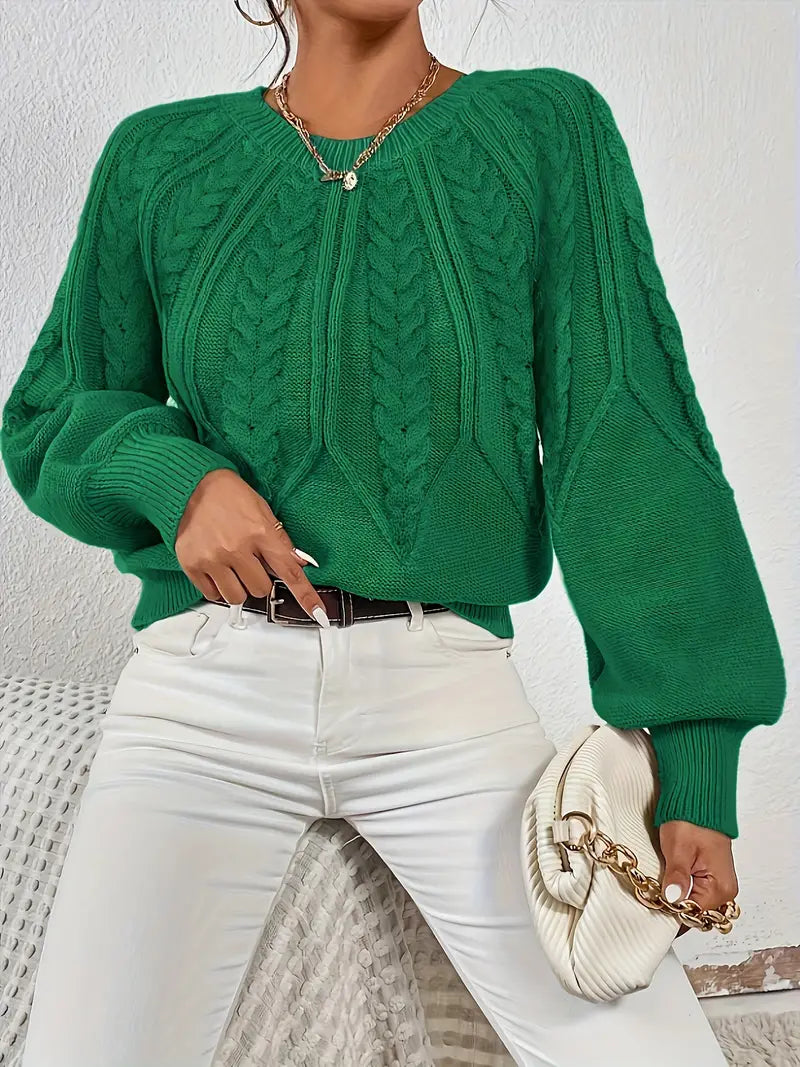 Yashodha – Elegante maglione lavorato a maglia con maniche a sbuffo