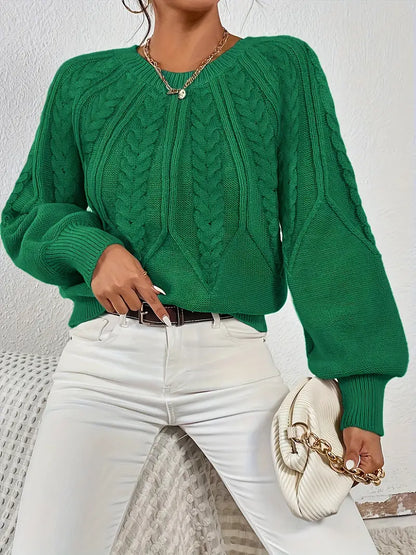 Yashodha – Elegante maglione lavorato a maglia con maniche a sbuffo