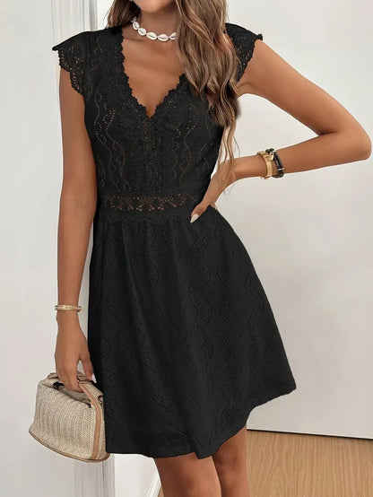 Avenleigh – Abito a trapezio da donna con maniche in pizzo