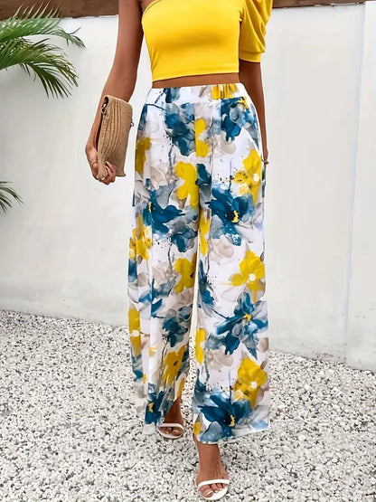 Syvaris – Pantaloni ampi con motivo floreale