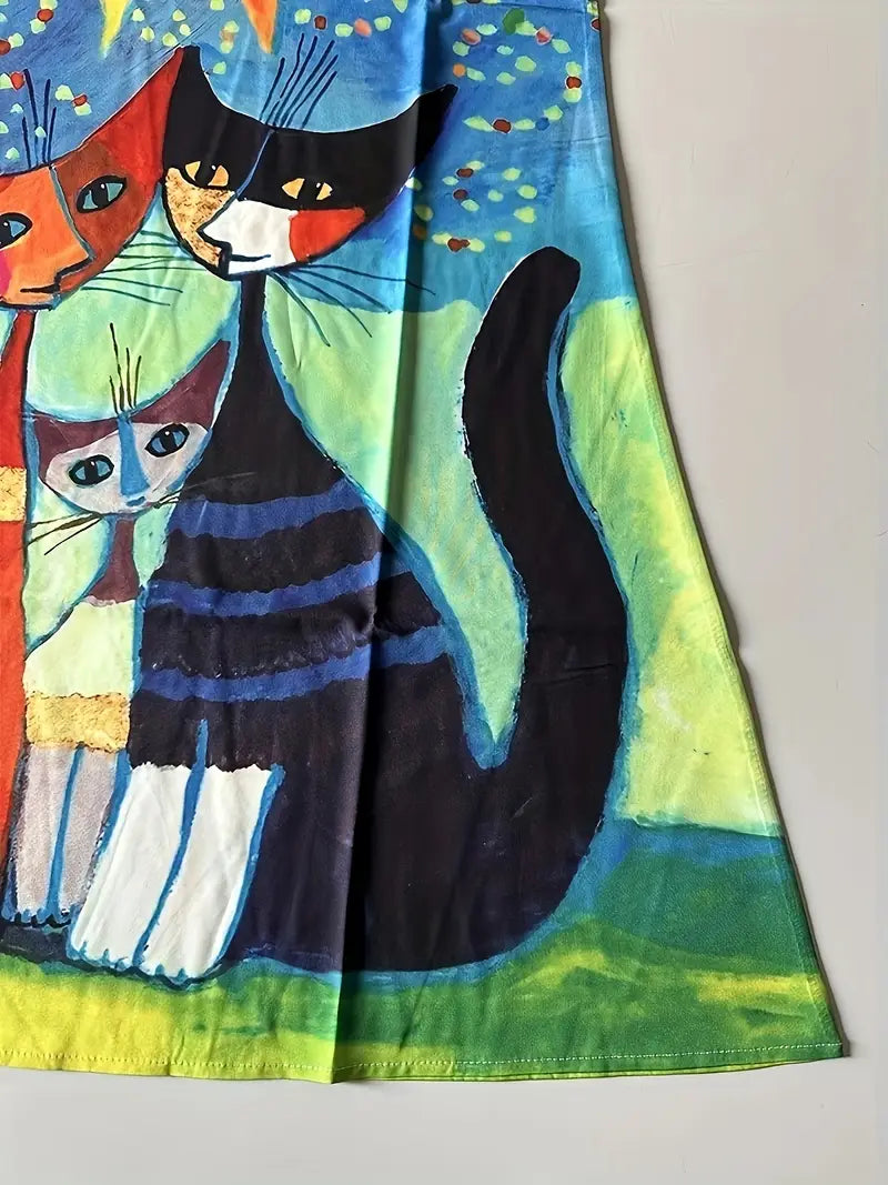 Nyraia – Abito senza maniche con stampa colorata e artistica