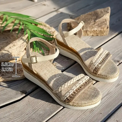 Lillo – Sandali con plateau ispirati allo stile boho con cinturini intrecciati
