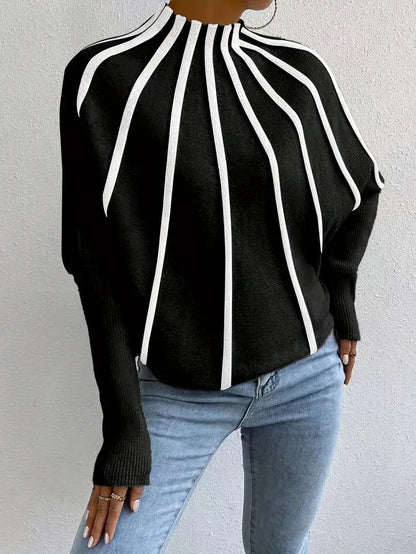 Lainey – Elegante maglione lavorato a maglia con maniche a pipistrello