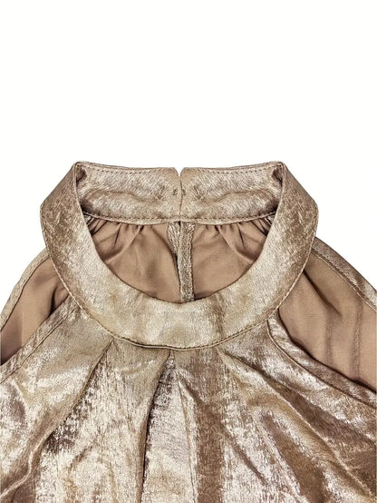 Lue – Elegante abito allacciato al collo in oro