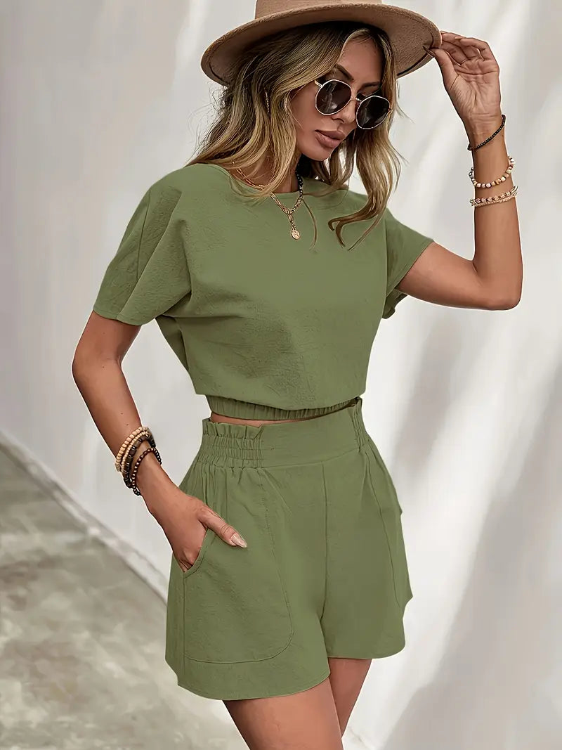 Aminna – Completo elegante composto da top e pantaloncini