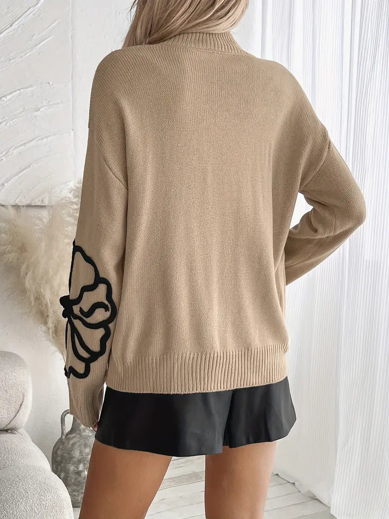 Kelsey – Maglione lavorato a maglia con ricami floreali