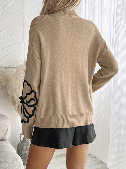 Kelsey – Maglione lavorato a maglia con ricami floreali