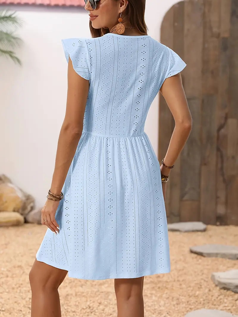 Bonnie – Grazioso abito con scollo a V in pizzo di cotone