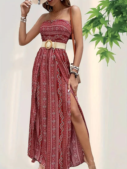 Leema – Tuta bohémien con gambe larghe e senza spalline