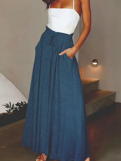 Jewel – Pantaloni palazzo lunghi a gamba larga e vita alta