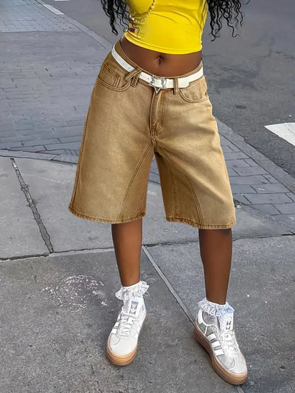 Sylvarine – Eleganti shorts in jeans a gamba larga