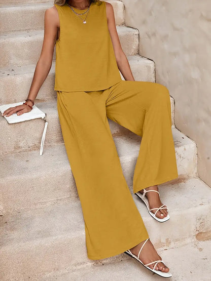 Faylisse – Elegante set da salotto senza maniche e gamba larga