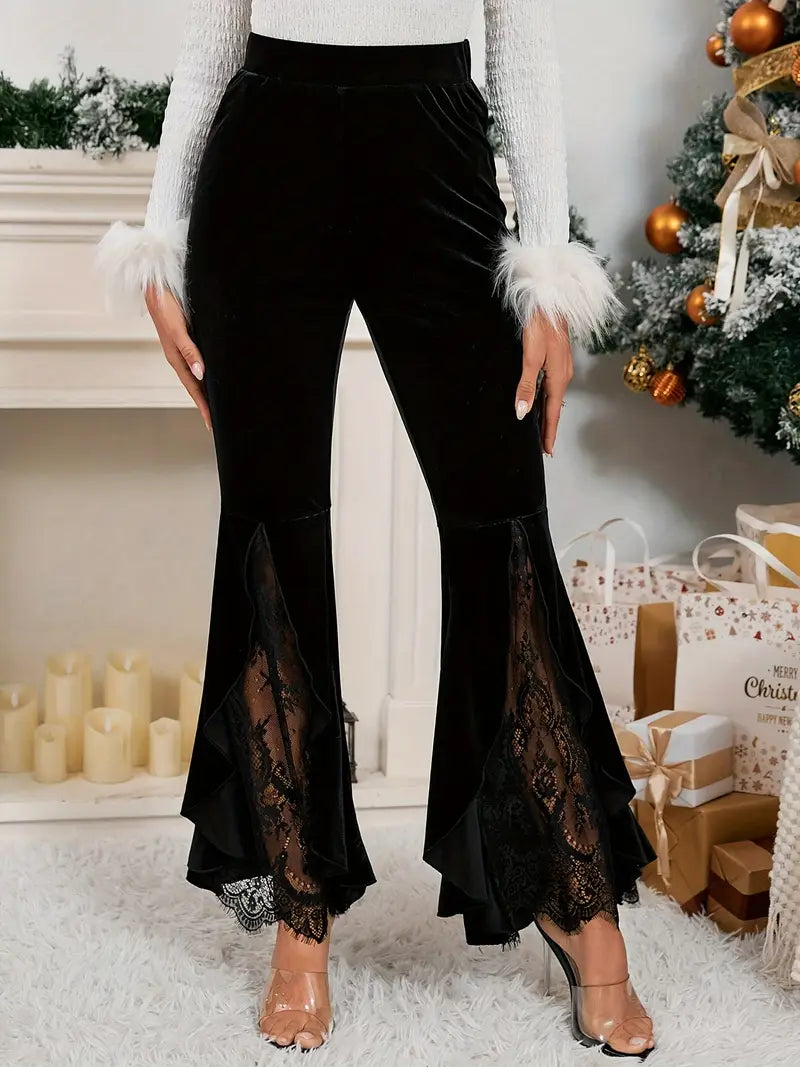 Sanda – Pantaloni eleganti a zampa in pizzo