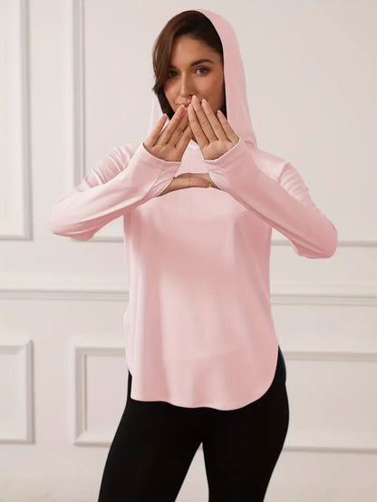 Viletta – Elegante e leggero top con cappuccio e maniche lunghe