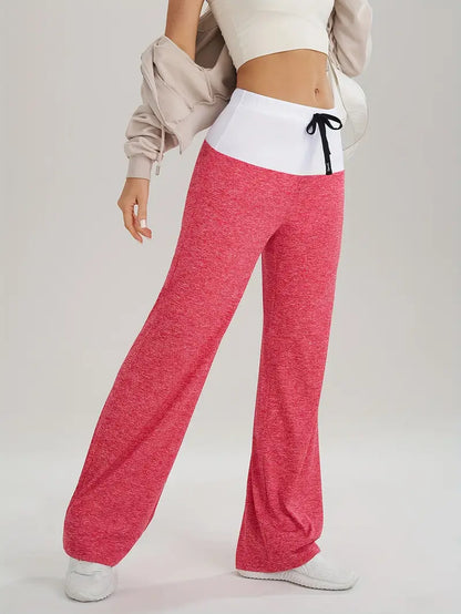 Ravelle – Pantaloni da jogging alla moda a vita alta e gamba larga