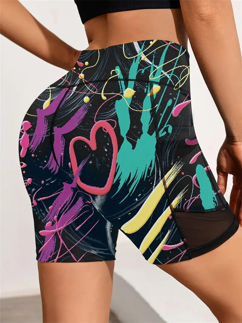 Lyricca – Shorts biker a vita alta con tasche