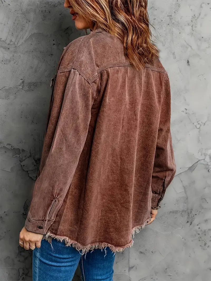 Wisteria – Giacca marrone realizzata in denim di cotone