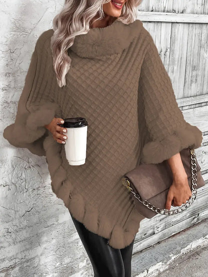 Dahlia – Maglione lavorato a maglia stile poncho