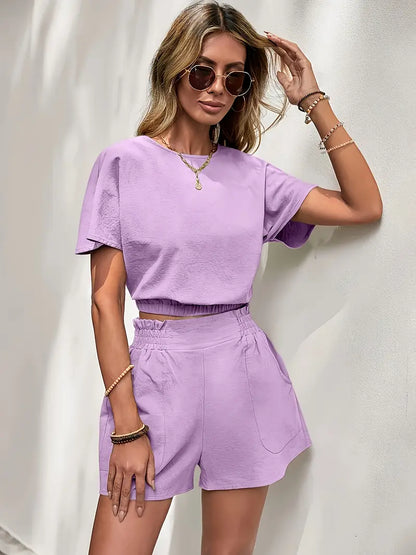 Aminna – Completo elegante composto da top e pantaloncini