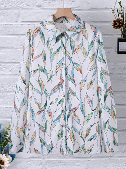 Elsinira – Elegante camicetta con bottoni stampati