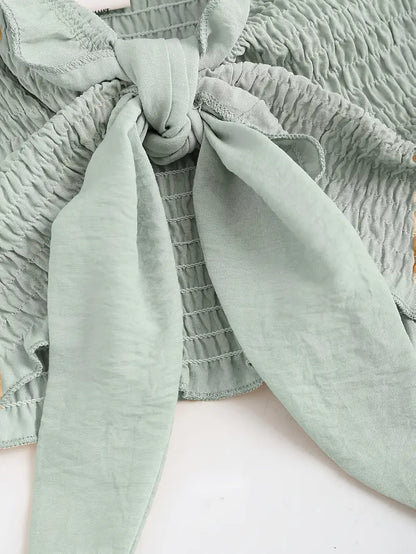 Suzy – Elegante completo due pezzi senza spalline con papillon