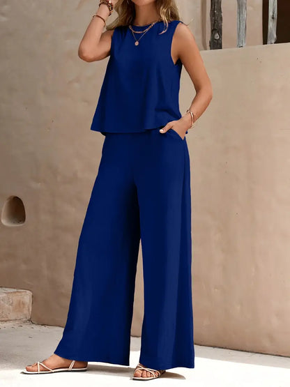 Faylisse – Elegante set da salotto senza maniche e gamba larga