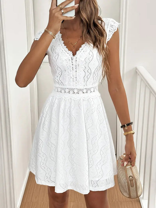 Avenleigh – Abito a trapezio da donna con maniche in pizzo