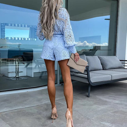 Cressielle – Elegante set due pezzi in pizzo di cotone