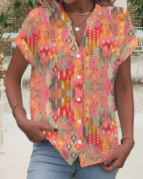 Maraisyn – Camicetta boho con bottoni sul davanti per donna