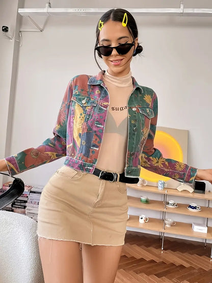 Hazel – Giacca corta in jeans colorata