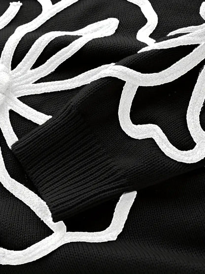 Kelsey – Maglione lavorato a maglia con ricami floreali