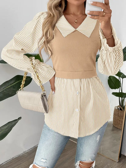 Chinee – Top elegante realizzato in cotone con effetto a due strati