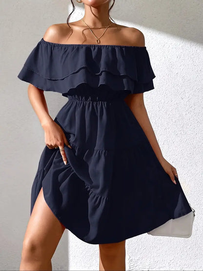 Salem – Elegante abito con spalline e volant