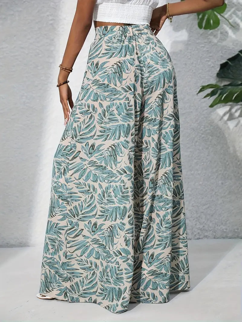 Onna – Pantaloni a vita alta a gamba larga Palm Breeze