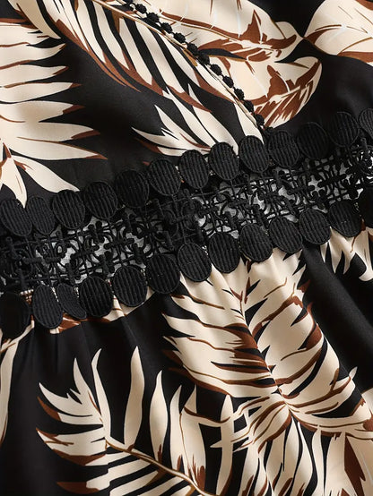 Kamala – Abito a trapezio con spalline sottili e stampa tropicale