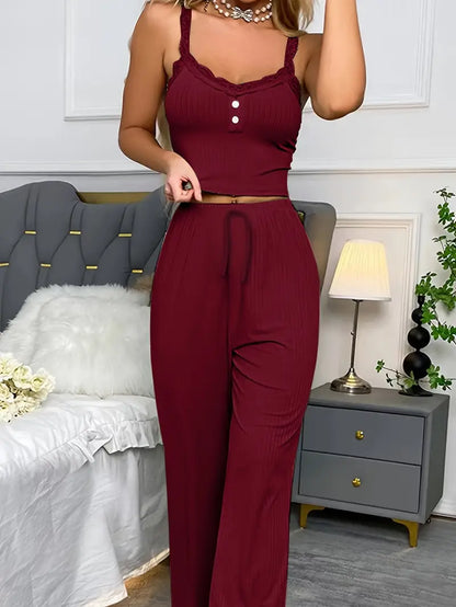 Thaliora – Set alla moda composto da top senza maniche e pantaloni