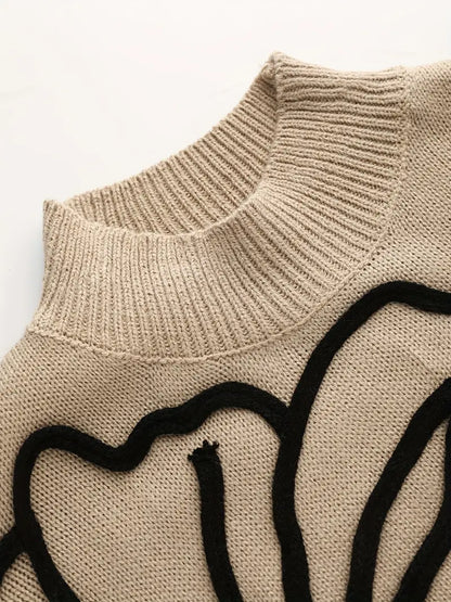 Kelsey – Maglione lavorato a maglia con ricami floreali