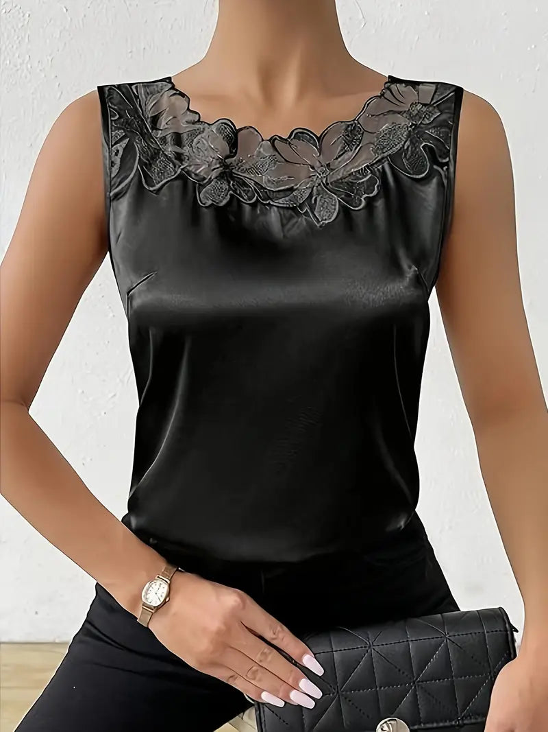 Isalina – Elegante top senza maniche in raso