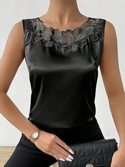 Isalina – Elegante top senza maniche in raso