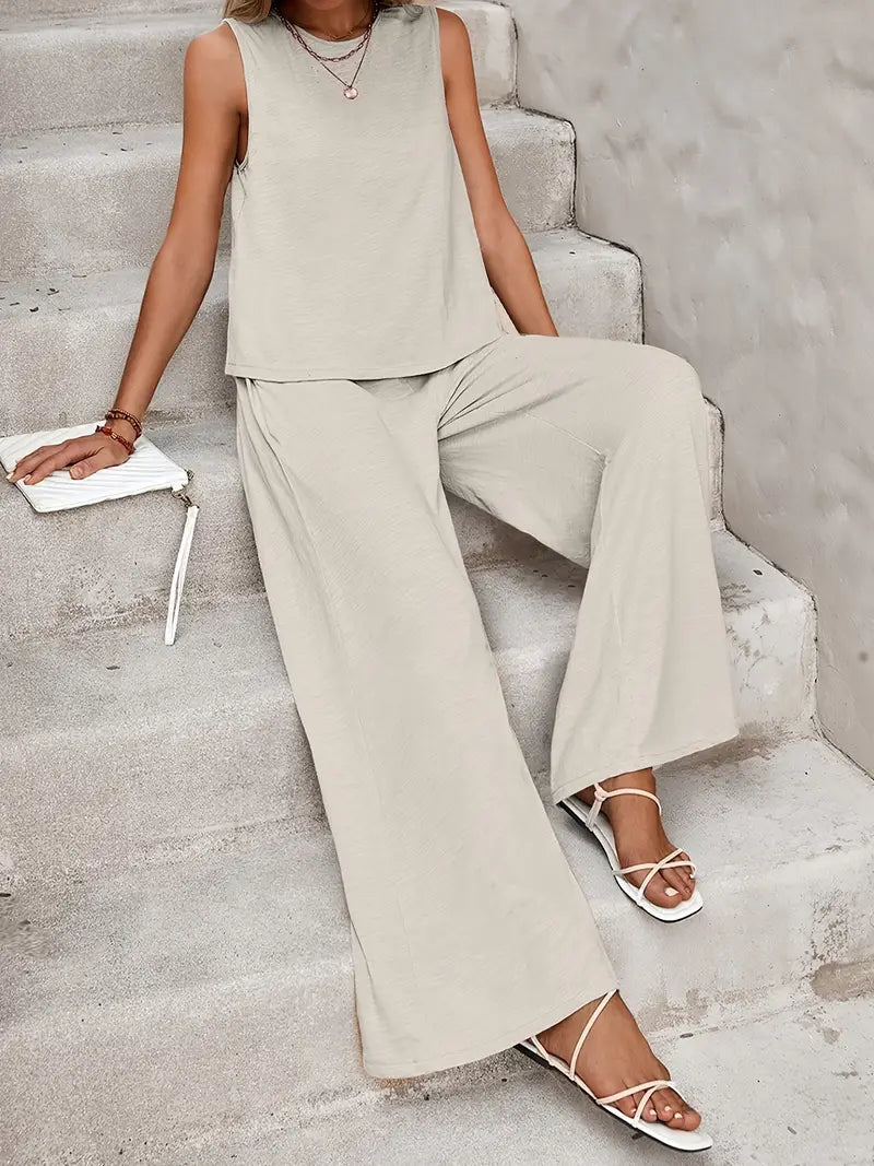 Faylisse – Elegante set da salotto senza maniche e gamba larga