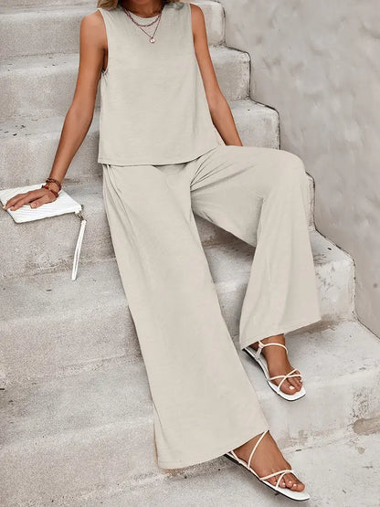 Faylisse – Elegante set da salotto senza maniche e gamba larga